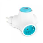 Prise modulaire Ksix Molecule 2x prises de courant 2x ports USB-A bleu
