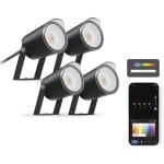 Ksix SmartLed Outdoor Set 4 Faretti WiFi + APP Inclusa RGBWIC 18W 900 Lumen