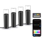 Ksix SmartLED Outdoor Lot de 4 Balises WiFi + APPLICATION Incluse RGBWIC 12W 200 Lumens