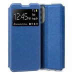 Étui à rabat uni bleu cool pour Samsung Galaxy A54 5G
