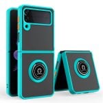 Coque rigide avec anneau bleu clair pour Samsung F711 Galaxy Z Flip 3