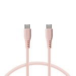 Câble de Charge Ultra Rapide Ksix USB-C/USB-C 65 W 1m Rose