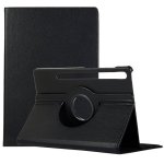 Coole, schwarze, glatte, drehbare Kunstlederhülle für Samsung Galaxy Tab S7 FE T736 12,4"