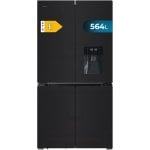 Cecotec Bolero CoolMarket 4D 564 Glass Frigorífico Americano Cuatro Puertas E Cristal Negro