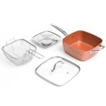 Poêle à Frire Multifonction 5-en-1 Coppans en Cuivre InnovaGoods 4 Pièces