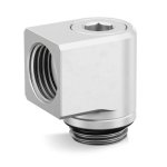 Raccord EK Water Blocks 90º 1/4 Gris en laiton satiné et titane