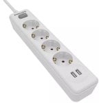 Philips Regleta SPN3042WA/10 4 Tomas De Corriente 2 USB 2m Blanco