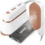 Duronic HS90 WE Plancha de Viaje 2 en 1 Giratorio con Mango Plegable