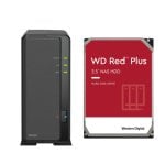 Synology DiskStation DS124 NAS 1 GB RAM + 1 disco rigido WD Red Plus da 14 TB