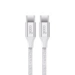 Cavo USB in nylon da tipo C a tipo C da 1,2 m bianco Cavo USB in nylon da tipo C a tipo C da 1,2 m bianco