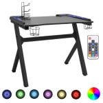 Vidaxl Escritorio Gaming Led Con Forma De Y Negro 110x60x75cm