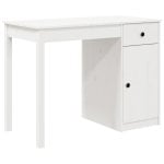 Vidaxl bureau en bois de pin blanc massif 100x50x75 Cm