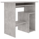 Mesa de madeira compensada cinza concreto Vidaxl 80x45x74 cm
