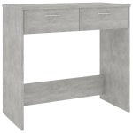 Mesa de madeira compensada cinza concreto Vidaxl 80x40x75 cm