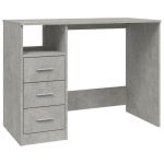 Vidaxl bureau avec tiroirs contreplaqué gris béton 102x50x76 Cm
