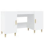 Vidaxl Bureau Contreplaqué Blanc 140x50x75 Cm