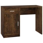 Bureau Vidaxl avec tiroir et armoire en contreplaqué 100x40x73 Cm