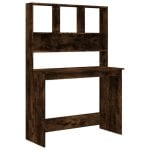 Mesa de prateleira em contraplacado de carvalho fumado Vidaxl 102x45x148cm