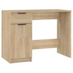 Mesa de madeira compensada Vidaxl Sonoma cor carvalho 100x50x75 cm