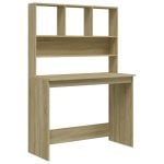 Mesa Vidaxl Com Prateleiras Contraplacado Carvalho Sonoma 102x45x148cm