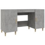 Vidaxl Escritorio De Madera Contrachapada Gris Hormigón 140x50x75 Cm