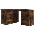 Bureau d'angle contreplaqué de chêne fumé Vidaxl 145x100x76cm