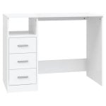 Vidaxl bureau à tiroirs en contreplaqué blanc 102x50x76 Cm