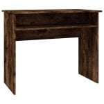 Mesa de contraplacado Vidaxl cor carvalho fumado 90x50x74 cm