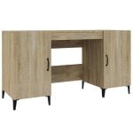 Mesa de madeira compensada Vidaxl Sonoma cor carvalho 140x50x75 cm