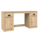 Scrivania Idaxl con mobile in compensato di rovere Sonoma