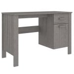 Vidaxl Hamar bureau bois de pin massif gris clair 113x50x75 Cm