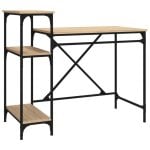 Vidaxl bureau avec étagères contreplaqué de chêne 105x50x90 Cm