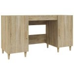Vidaxl bureau en contreplaqué chêne Sonoma 140x50x75 Cm