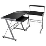 Vidaxl Bureau d'angle Contreplaqué Noir 132x112x99cm