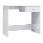 Mesa de aglomerado vidaxl branco brilhante 100x50x76 cm