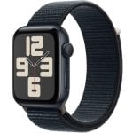 Apple Watch SE GPS 44mm Retina OLED Alumínio Preto Resistente à Água 50m Monitor Cardíaco