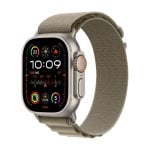 Apple Watch Ultra 2 OLED 49mm Boîtier en titane avec grand bracelet à boucle alpine vert olive