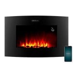 Cheminée Électrique Cecotec ReadyWarm 3550 Curved Flames Connected 2000W Murale Wifi Télécommande Programmateur