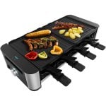 Griglia Raclette Cecotec Cheese&Grill 16000 Inox Nera per 8 Persone 1400W