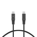 Cabo de carregamento trançado Ksix USB-C para USB-C PD de carregamento ultrarrápido 60W 1m preto