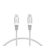 Cabo de carregamento trançado Ksix USB-C para Lightning PD carregamento ultrarrápido 60W 2m branco