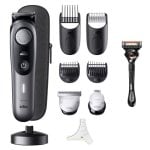 Tondeuse Barbe Visage Braun BeardTrimmer BT9420 Sans Fil 180min Sec et Mouillé 40 Réglages 4 Sabots