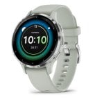 Smartwatch Garmin Venu 3S 41 mm Lunetta in acciaio inossidabile argento con cinturino in silicone verde