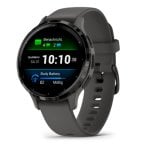 Orologio Smartwatch Garmin Venu 3S da 41 mm con lunetta in acciaio inossidabile grigio con cassa e cinturino in silicone grigio