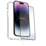 Muvit Funda + Protector Cristal Templado Plano Marco Negro para iPhone 15 Pro Max Muvit Funda + Protector Cristal Templado Plano Marco Negro para iPhone 15 Pro Max