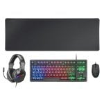 Mars Gaming MCP-RGB3ES Combo Gaming FRGB tastiera + mouse + cuffie + tappetino per mouse nero