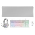 Mars Gaming MCP-RGB3WPT Combo Gaming FRGB tastiera + mouse + cuffie + tappetino per mouse portoghese bianco