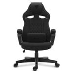 SENSE7 Knight Silla Gaming de Tela Ergonómico Soporte Lumbar Negra