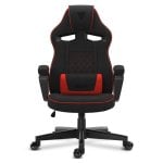 SENSE7 Knight Silla Gaming de Tela Ergonómico Soporte Lumbar Negra/Roja