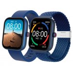Montre connectée DCU Los Angeles bleue avec 2 bracelets en silicone bleu de 20 mm + bracelets en nylon bleu